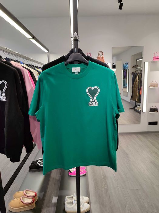 Футболка AMI Paris Exclusive Ami De Coeur T-Shirt Green