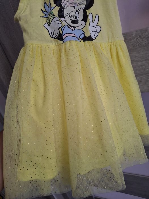 Żółta sukienka Myszka Minnie 86cm jak nowa