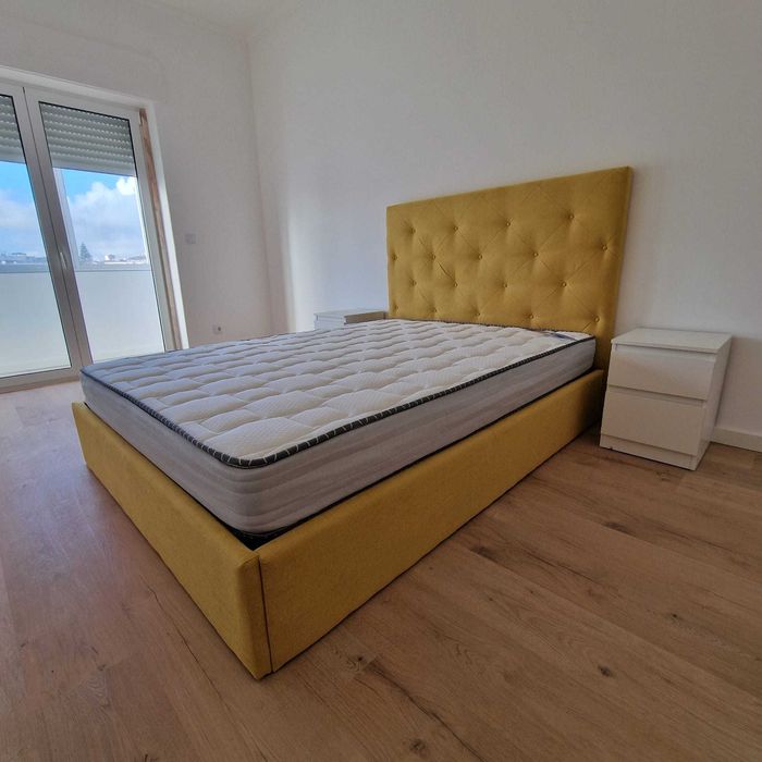 Camas de Casal Estofadas de Luxo 199€ Disp. em Várias Cores! 190x140m!