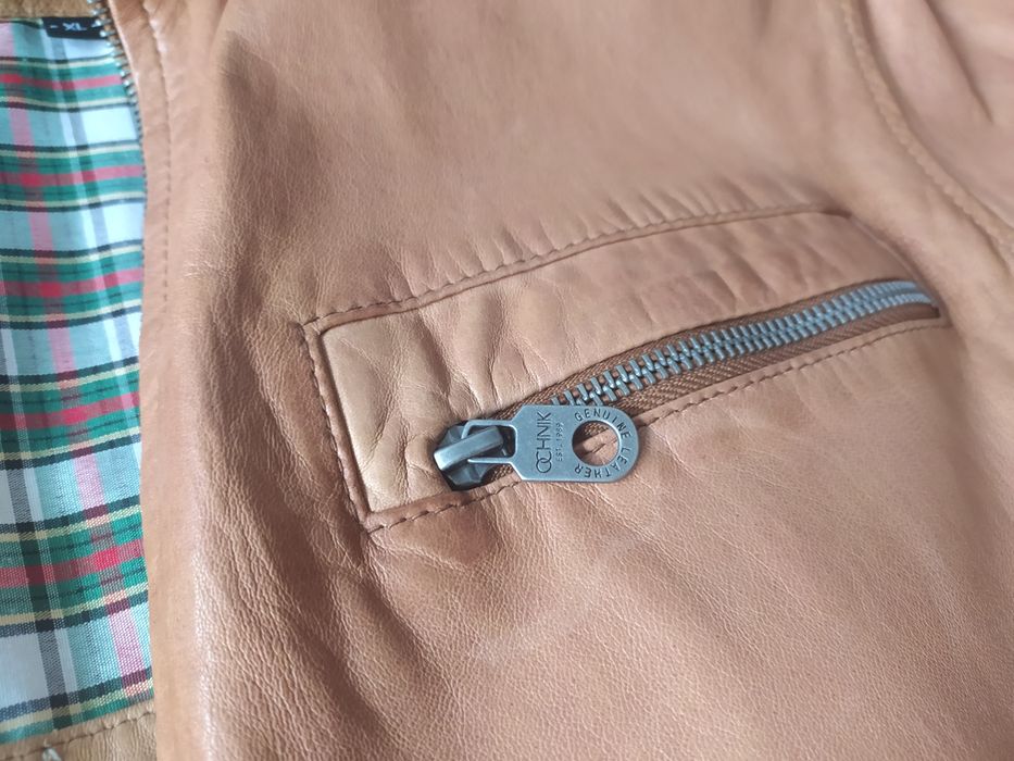 Skórzana kurtka OCHNIK brązowa / naturalna skóra / r. XL / Tuchola