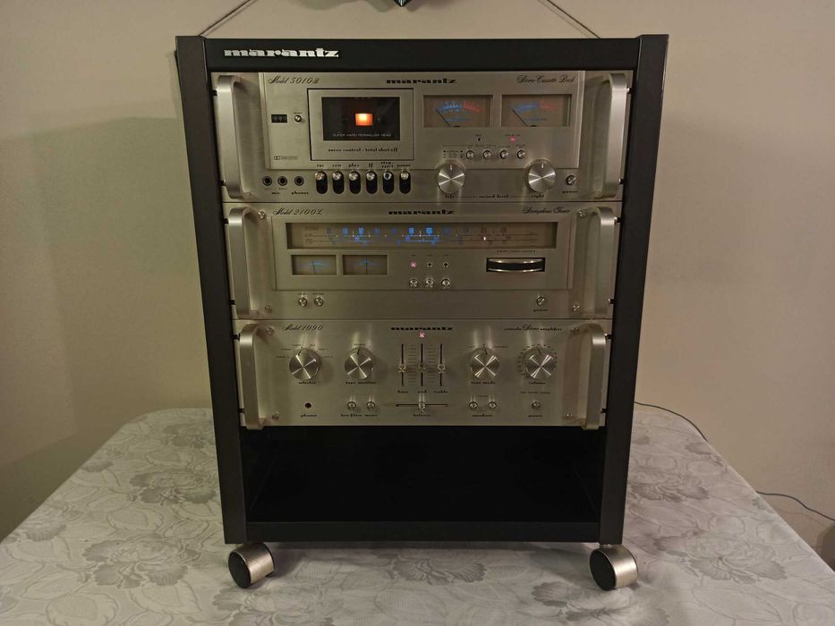 Wieża Zestaw Marantz 1090 + Marantz 2100L + Marantz 5010B z szafą RACK
