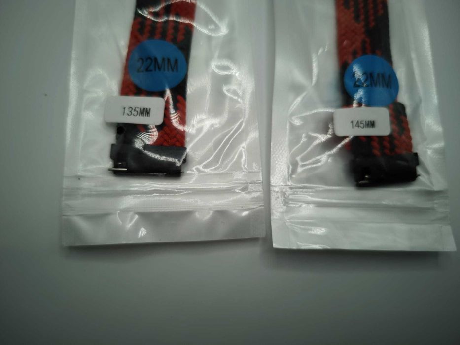 Pleciony Pasek Solo Loop – Czerwono-Czarny  22 mm do Galaxy Watch