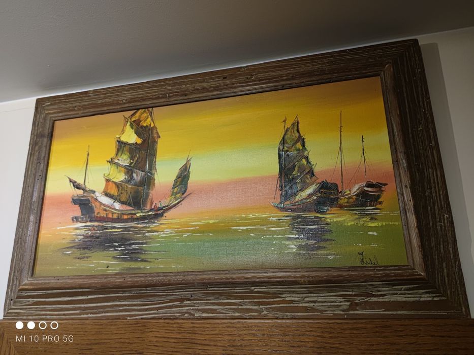 Oryginalny, zabytkowy obraz olejny na płótnie