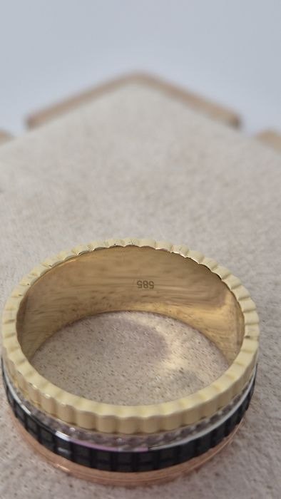 Nowy złoty pierścionek typu Boucheron Quatre 3 kolory złota ruchomy