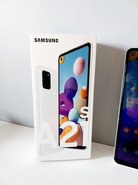 Smartfon Telefon Samsung Galaxy a21s szkło etui pokrowiec ładowarka