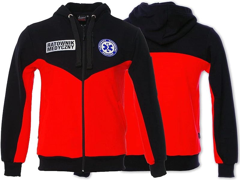 Bluza ratownicza FLUO męska rozpinana z kapturem North-Wind funkcyjna