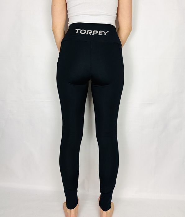 Czarne klasyczne legginsy z wysokim stanem S 36