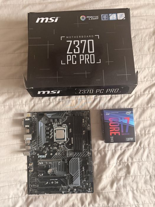 Комплект Материнська плата MSI Z370 PC PRO 1151v2 процесор intel 8700k
