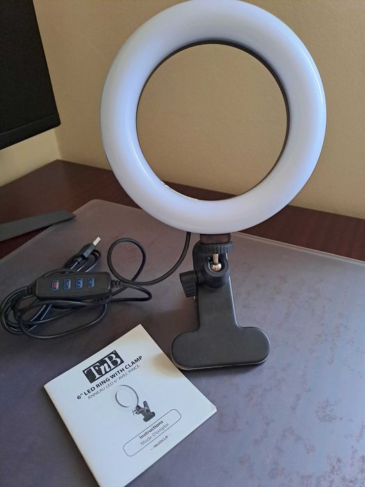 Anel de Luz LED com clip para ecrã de computador