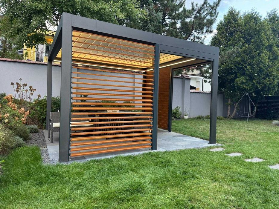 Pergola Uchylany Dach Bioklimatyczna Oświetlenie Transport Gratis !