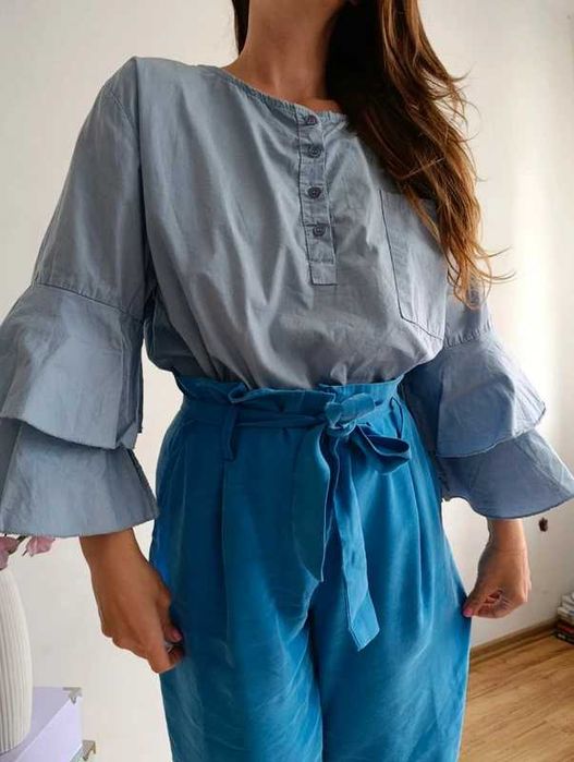 Made in Italy bawełniana bluzka falbany romantic boho