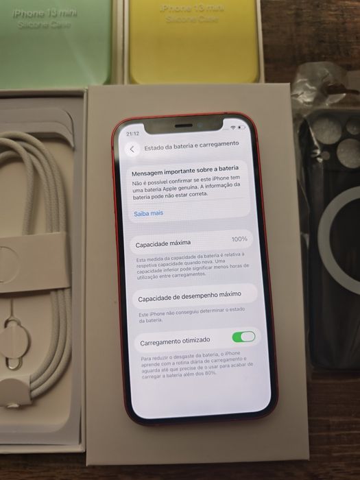 iPhone 12 Mini 5.4" 256GB Red Como Novo, Aceito Retomas