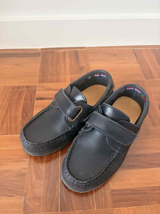 Leather Shoes for Boy (Navy Blue / Size 28)