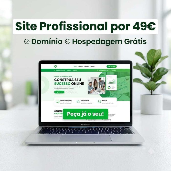 Site Profissional 49€ — Pronto em 7 Dias (Domínio + Hosting Grátis)