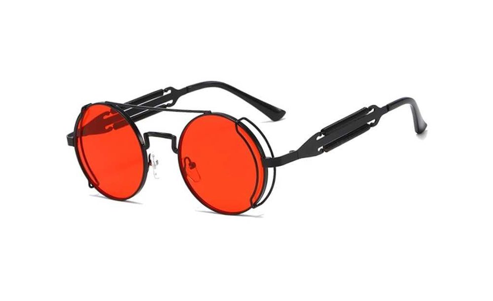 Okulary przeciwsłoneczne okrągłe lenonki steampunk retro - DISCORD.