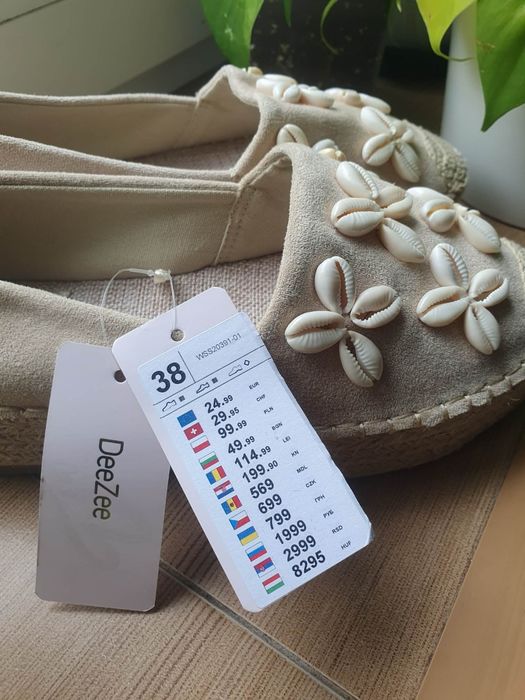 Espadryle kremowe nowe