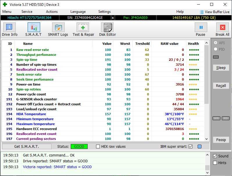 Жорсткий Диск 2,5 Hitachi 750 Gb