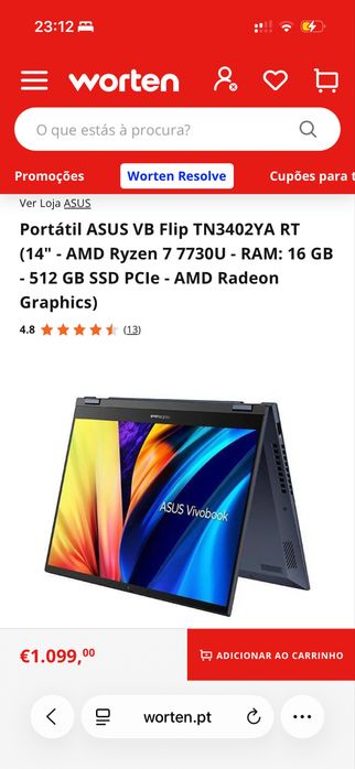 Portátil ASUS VivoBook Flip - Ryzen 7