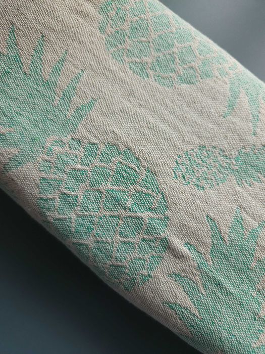 Wielofunkcyjny bawełniany ręcznik Pestemal 100x180 w ananasy zielony