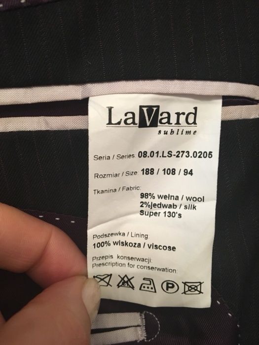 Garnitur męski Lavard rozm 188 cm