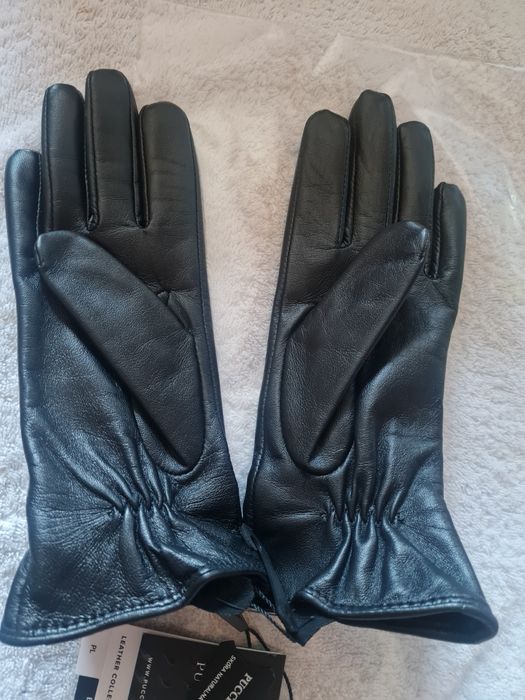 Rękawiczki damskie skórzane Puccini nowe r.7 czarne