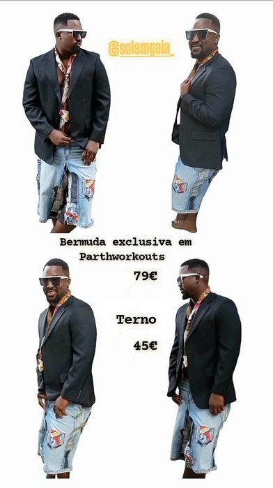 Conjunto masculino Terno e Bermuda exclusiva trabalhada em Parthworkou
