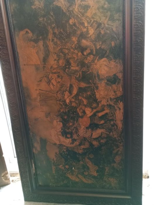 Obraz retro PRL vintage. Bitwa pod Grunwaldem reprodukcja rama 1070x53