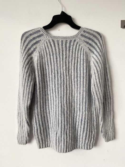 H&M angora blend puszysty miękki sweter welna prążek
