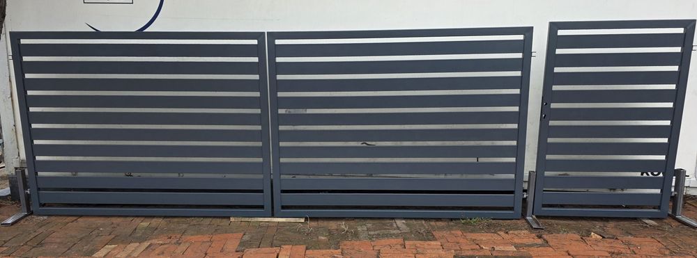 Brama palisadowa 2 skrzydłowa profil 100x20, furtka, słupki