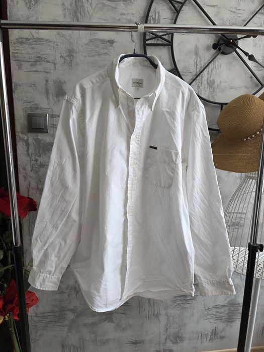 Calvin Klein Jeans śnieżnobiała koszula roz M
