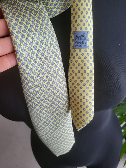 Hermés krawat jedwabny masełkowy