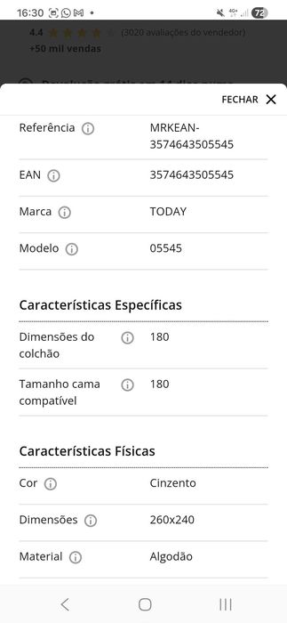 Capa de Edredon Casal 100% Algodão
