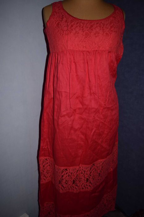 Rinascimento Piękna sukienka długa lniana włoska nowa_40