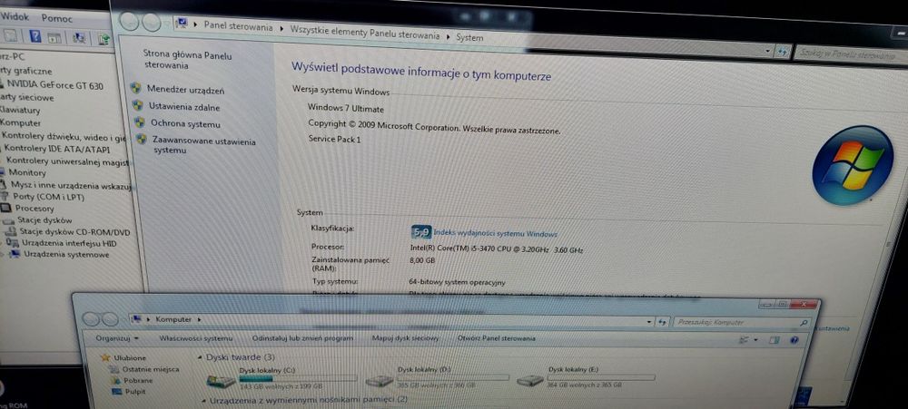 Komputer stacjonarny intel i5 3.2 8gb 1tb gt 630