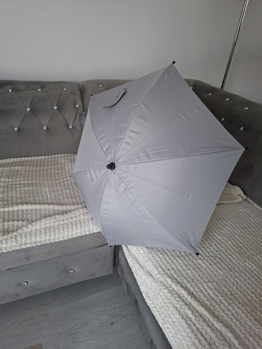 Parasol parasolka parasoleczka uniwersalny uchwyt siwa szara bdb