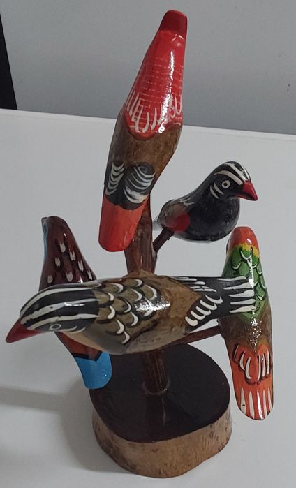 PASSARINHOS NO RAMO, BONITA PEÇA EM MADEIRA.Decoração,Casa,Quarto,Sala