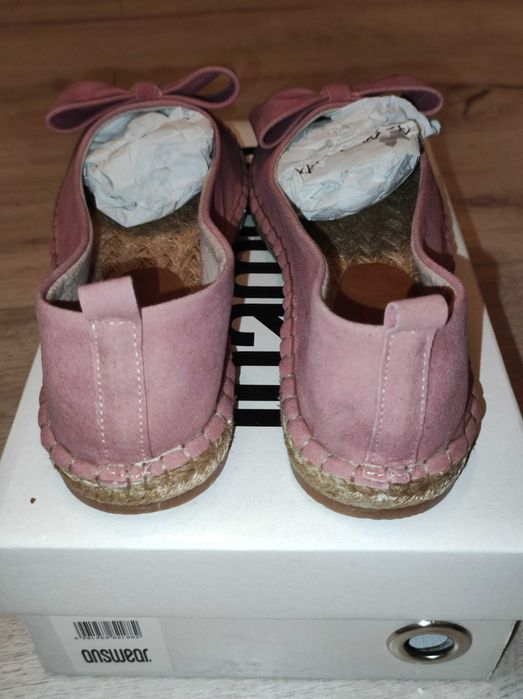 brudny róż nowe espadryle zamszowe R. 38