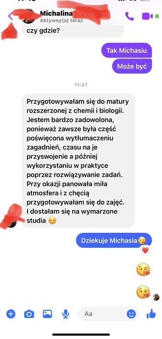 Korepetycje chemia, biologia