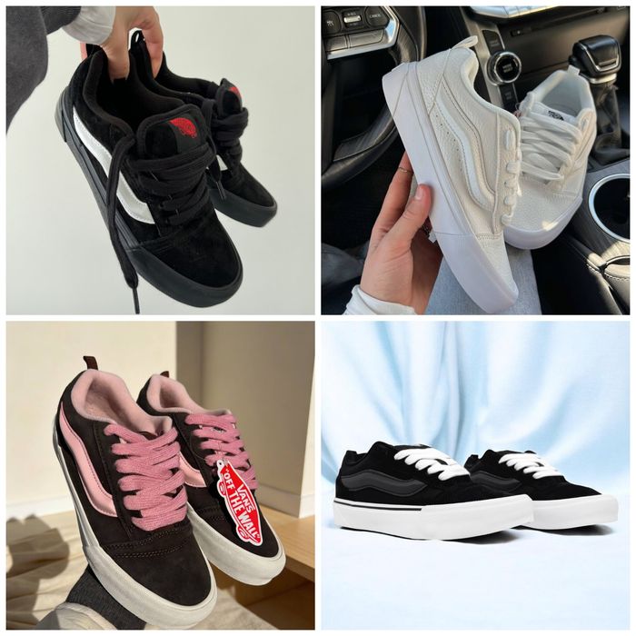 р36-45 Кеди Vans KNU skool black white pink grey beige blue