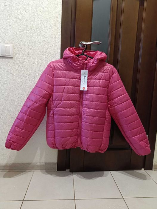 Куртка жіноча рожева з капюшоном р. 2XL