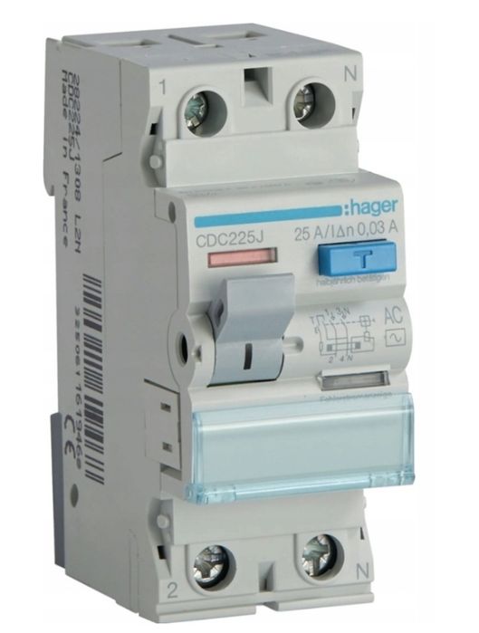 Wyłącznik różnicowoprądowy Hager CDC225J 230V IP20 25A