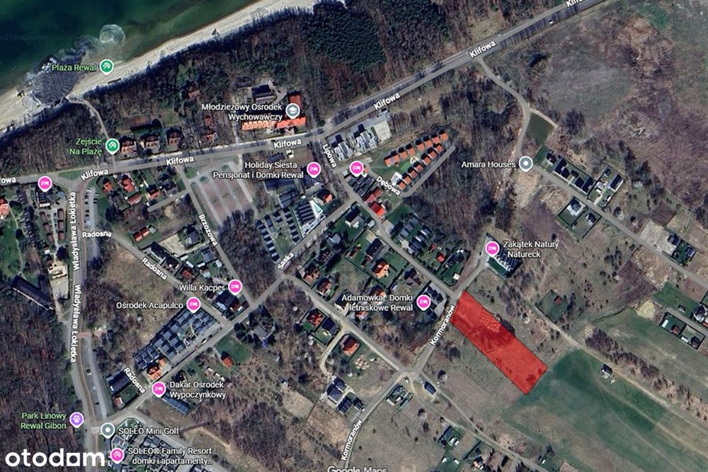 Rewal–290 m od plaży|5000 m² prąd+woda+kanalizacja |okazja|