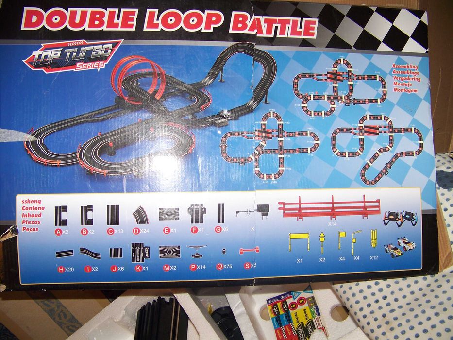 pista de carrinhos grande com loopings - 3 em 1