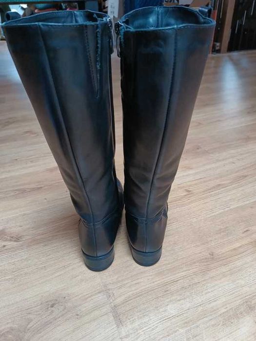 Oficerki damskie Lavorazione Artigiana buty skórzane ocieplane kozaki