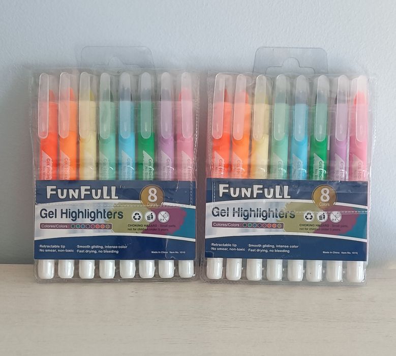 Marcadores em gel néon 8 cores para Bíblia e folhas finas