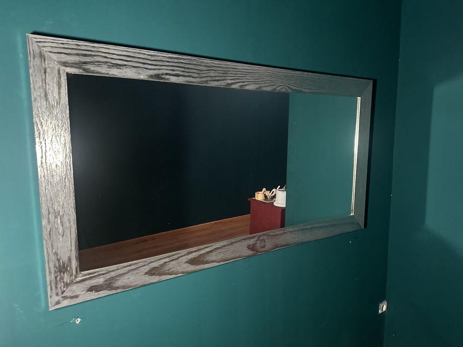 Espelho em Madeira Cor Cinza – Em Muito Bom Estado
