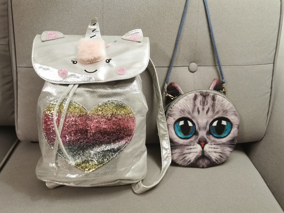 Plecak przedszkole jednorożec, torebka kot
