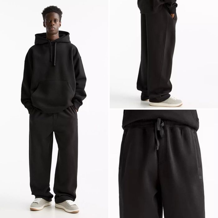 Широкі Штани PULL&BEAR Baggy Fit Чоловічі Чорні Спортивні Брюки Широкие Мужские Черные Штаны Джогери