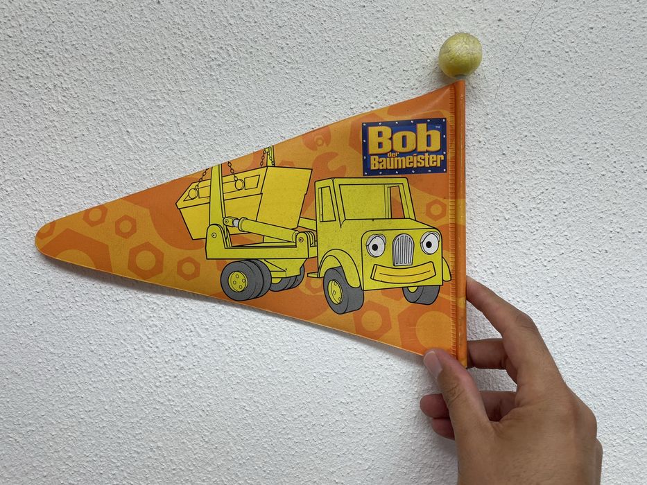 Bandeira sinalização para bicicleta Bob o construtor
