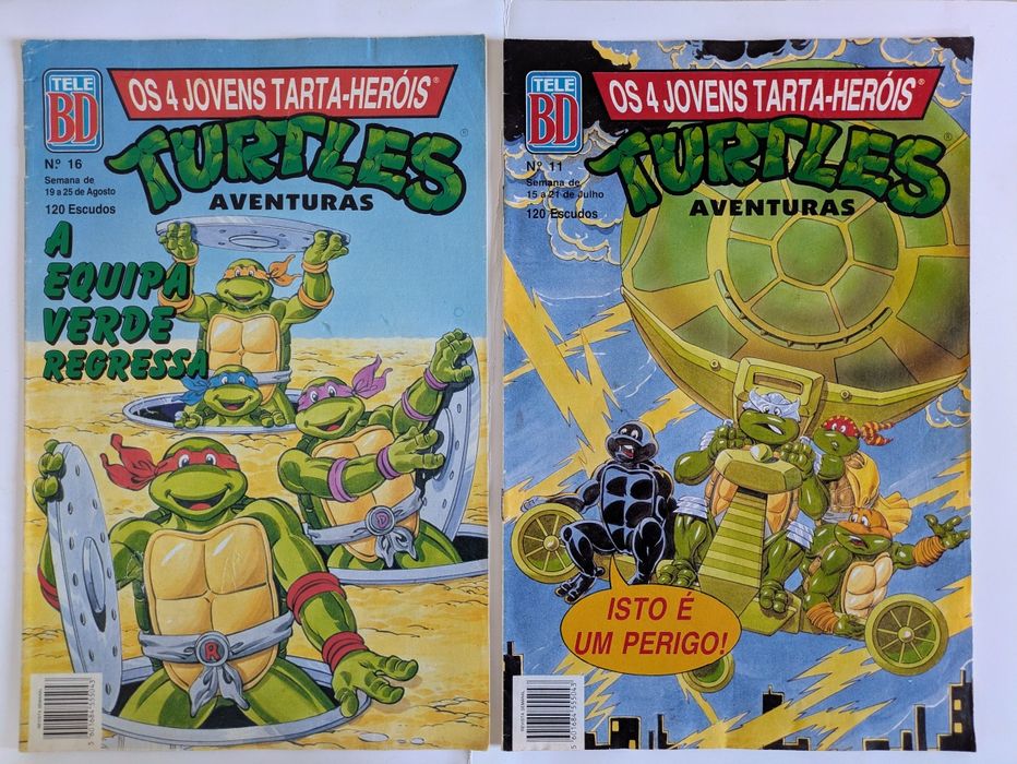 Revistas BD dos 4 Jovens Tarta-Heróis- Aventuras das Turtles.